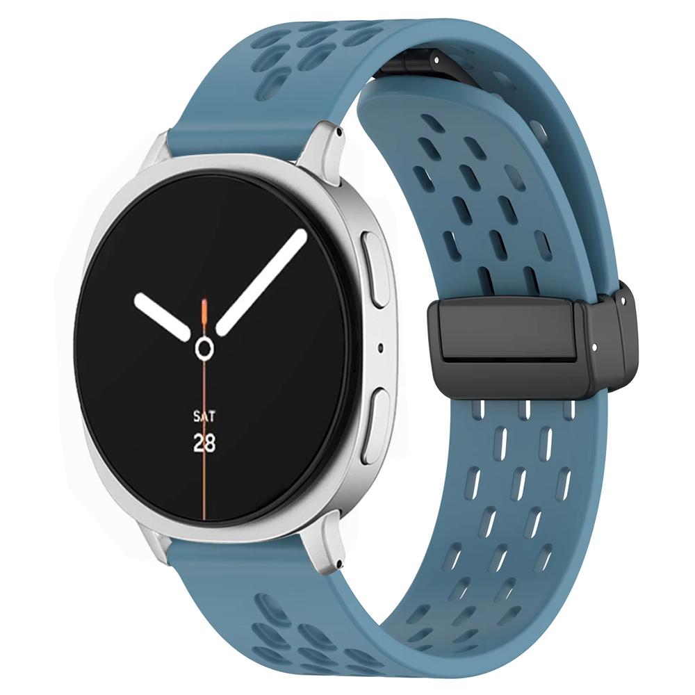 

Magnetic Wrist for Samsung Galaxy watch 8 Strap 44mm 40mm 8 classic 46mm Bellt Silicone Sport Bracelet Correa Galaxy watch Ultra Watch 8 classic 46mm синий