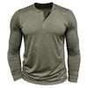 Men S Long Sleeve Henley Neck T Shirt Solid Color Casual