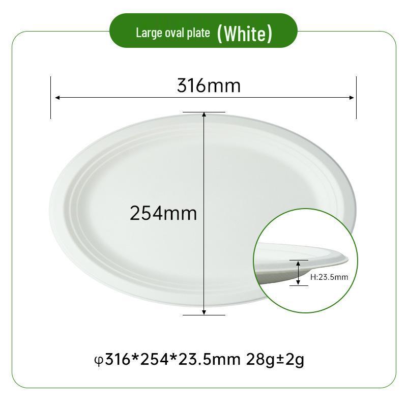 Biodegradable Oval Sugarcane Plates: Eco-friendly Disposable Tableware for Parties