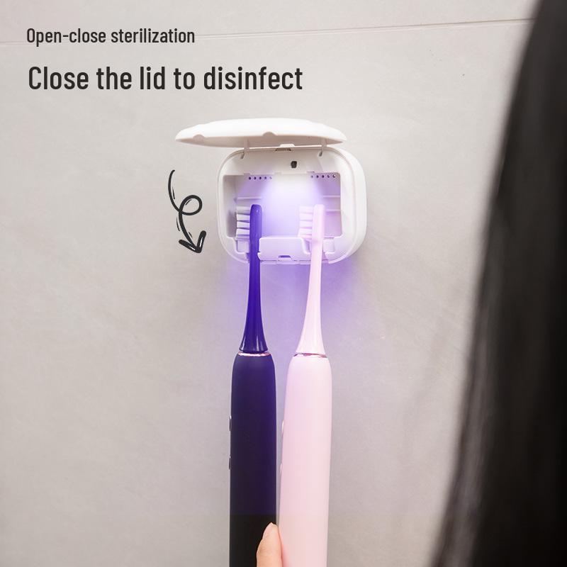 Esterilizador y Soporte de Almacenamiento Inteligente Eléctrico para Cepillo de Dientes Montado en la Pared con UV