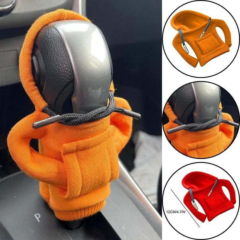 NEW Creativity Sweatshirt Gear Shift Cover Anti-slip Knob Cover Universal Gearshift Decor For Manual Automatic Car Decoration