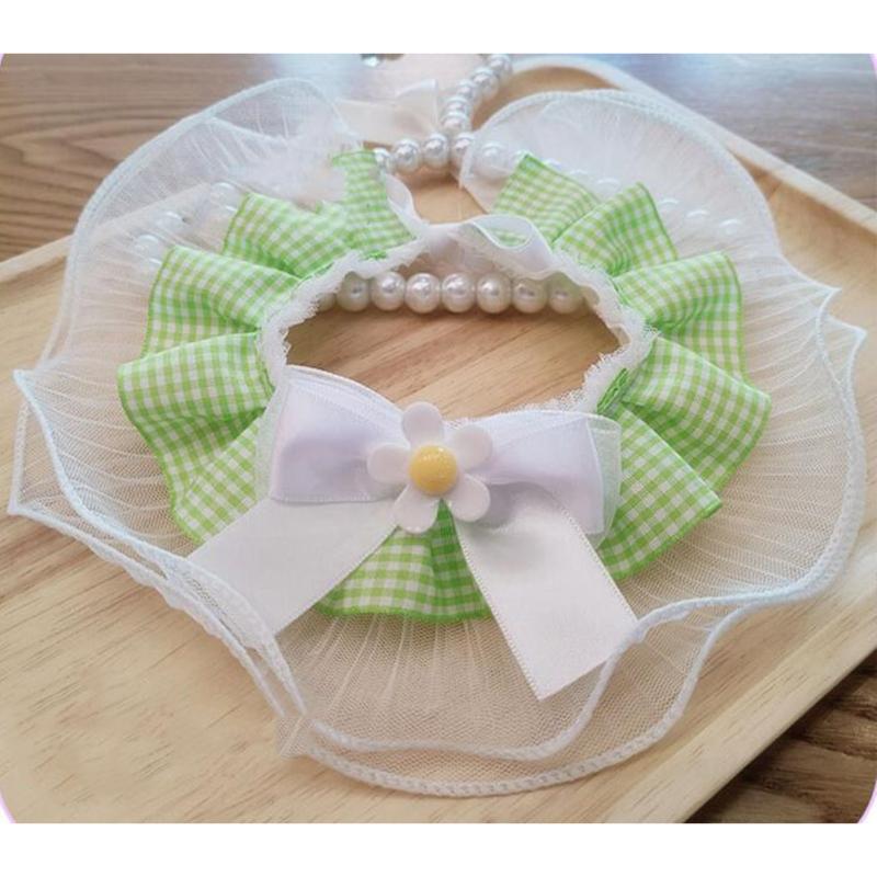 Pet Decoration Collar Small Daisy Lace Saliva Towel Bibs Necklace Photo Props Pet Neck Accessories