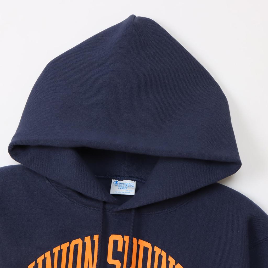 Champion REVERSE Hooded Long Graphic WEAVE(R) Sweatshirt, Sleeve, 11.5oz, Fleece-Lined, Print, C3-A122-386-L