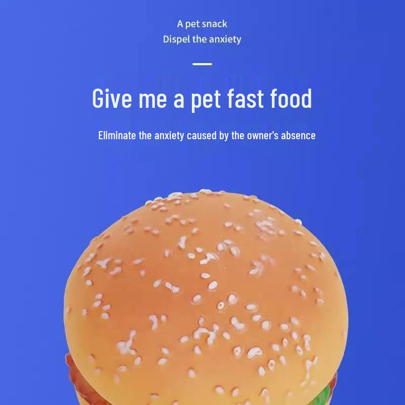 Newcomer Exclusive: Tear-Resistant Sounding Hamburger Toy for Small Teething Puppies