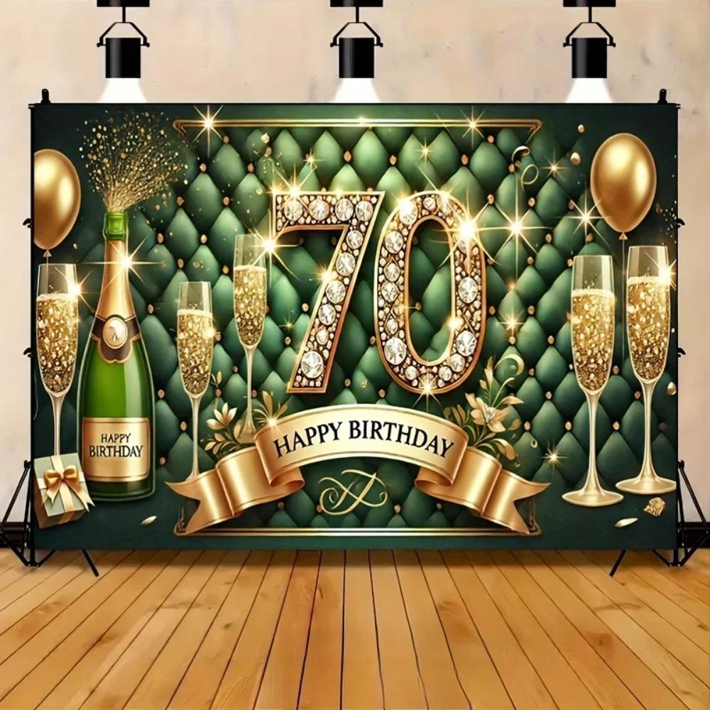 70e Verjaardagsfeest Decoratie Banner Achtergrond Volwassen Verjaardagsfeest Familiefeest Decoratie Fotografie Achtergrond