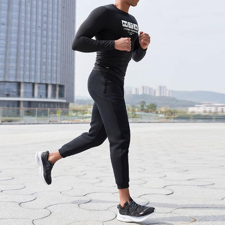 Li Ning Logo Zipper Pocket Sweatpants Men Pants Black AKLR101-1