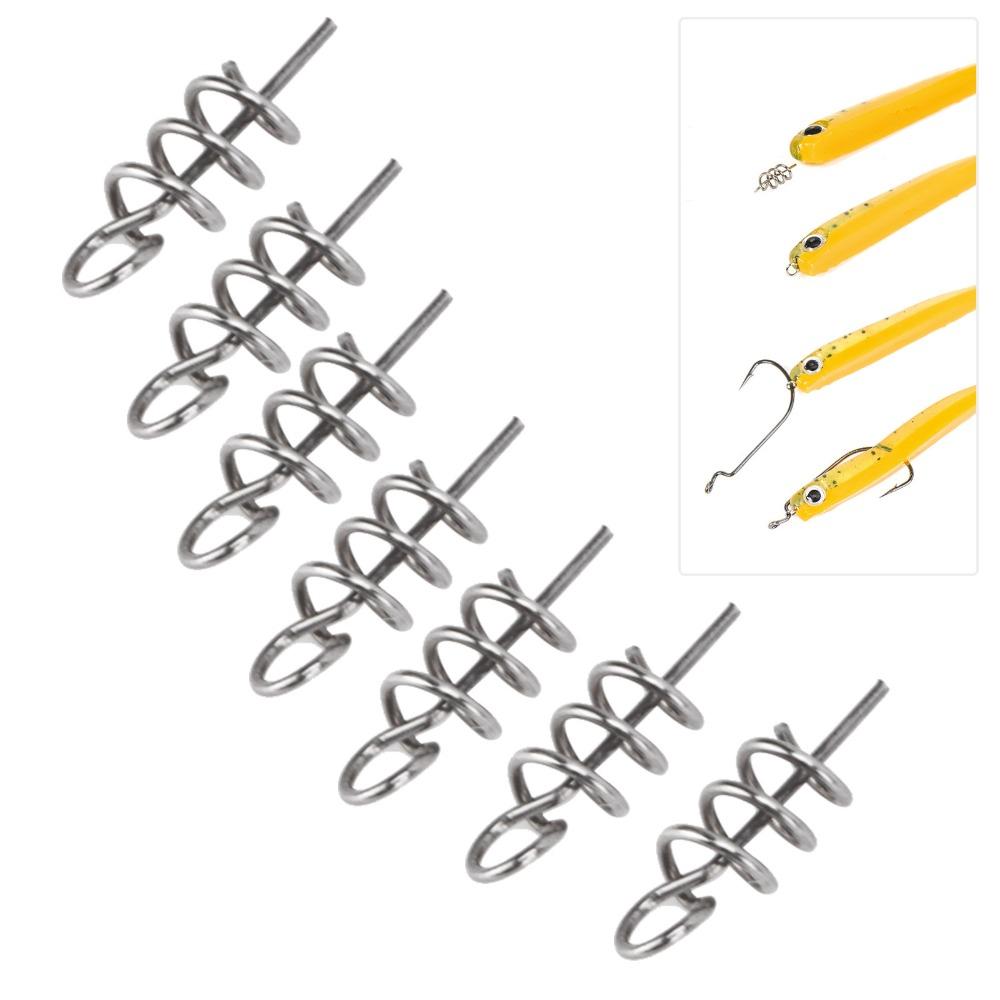 200PCS 15mm Length Fishing Twist Lock Pins Silver Fishing Bait Spring Lock Saltwater Fishing