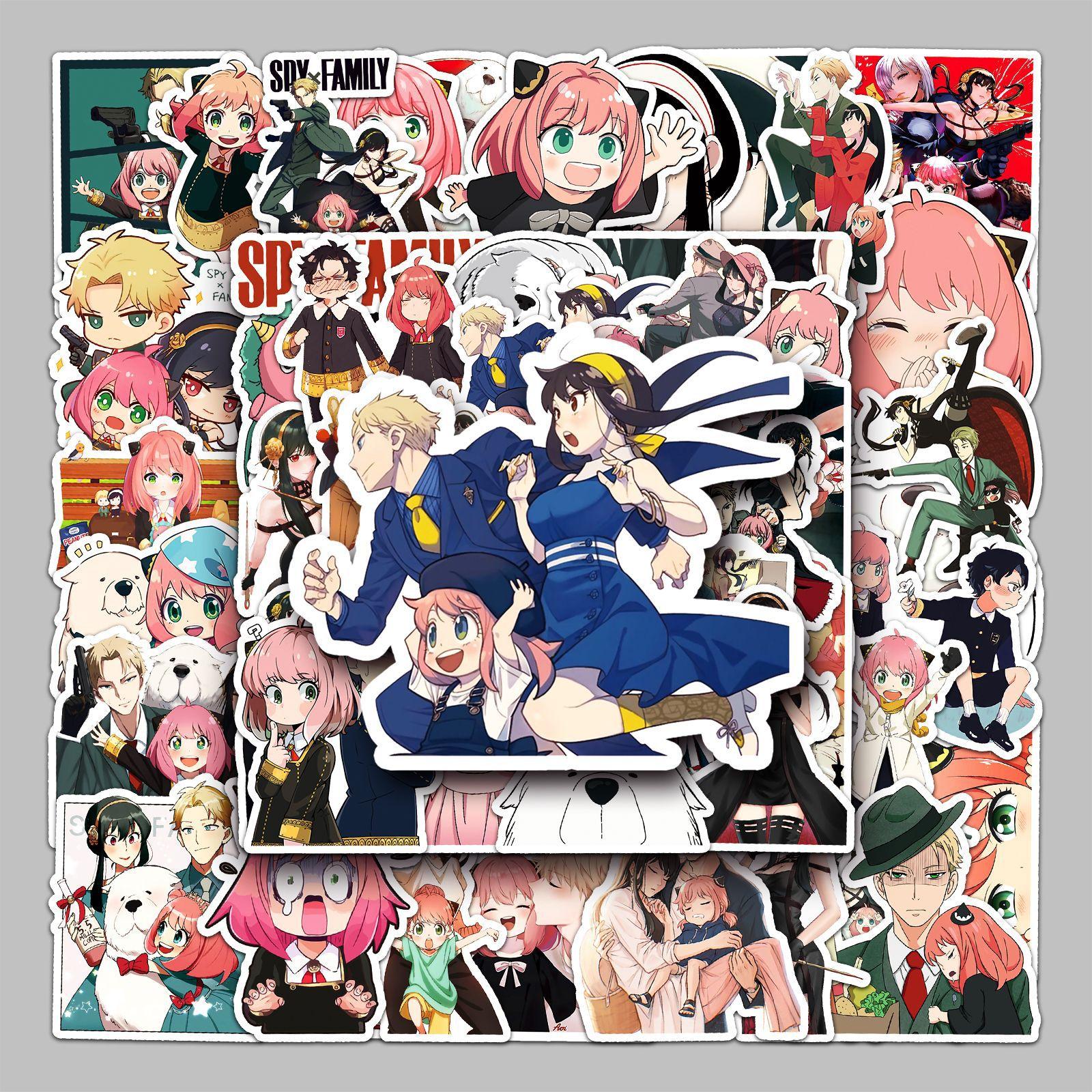 Discover Intime Unisex Kids 50Pcs Spy×Family Anime Stickers Cartoon Diy Decals With Anya Yor Loid Bond Forger For Diary Laptop Anime Fans Peripheral Gift