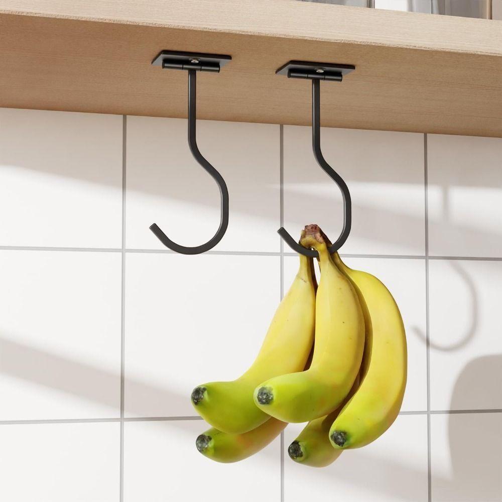 Keep Bananas Fresh Under Cabinet Banana Hook Grape Hanging Holder For Mugs,Keychains,Shopping Bags