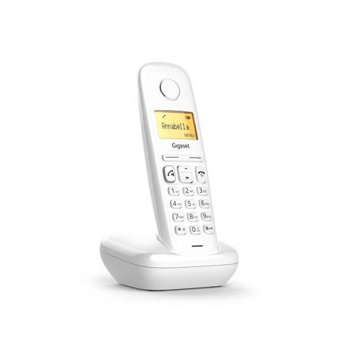 Gigaset A270, Téléphone DECT, Combiné Sans Fil, Haut-parleur, 80 Entrées, Identification De L'appelant, Blanc