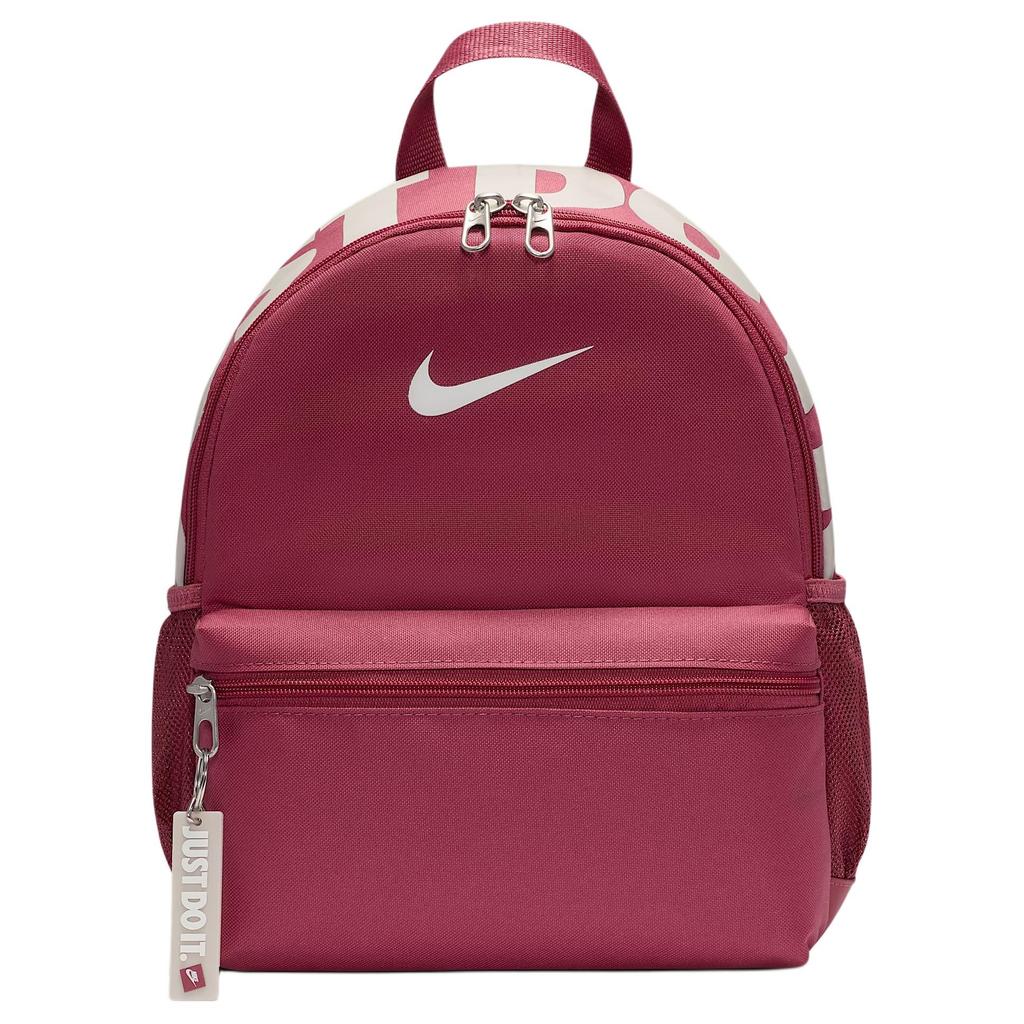 Nike Benassi JDI 11L Letter Print Sports Backpack Mini Kids backpack Beetroot White Purple DR6091-634
