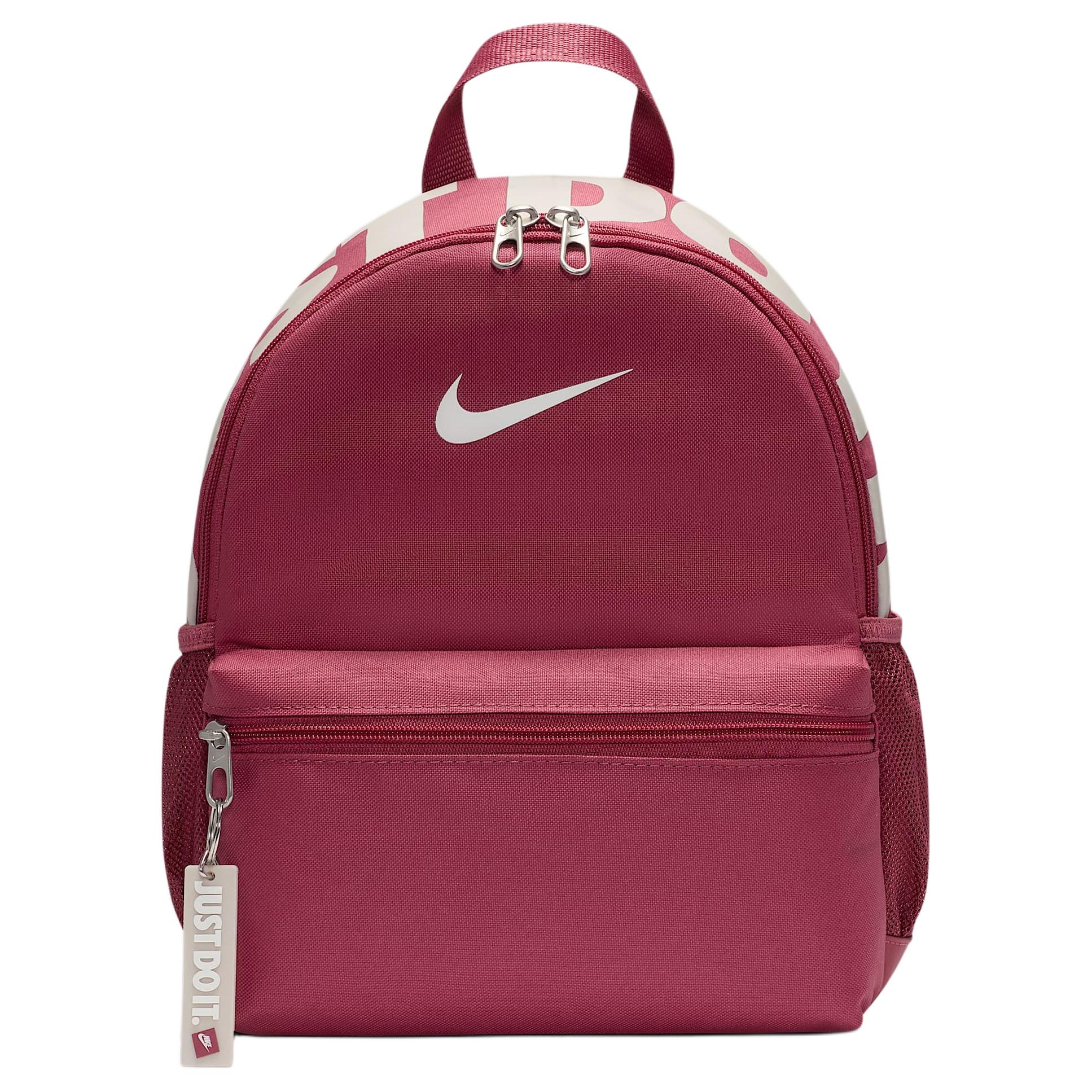 

Nike Benassi JDI 11L Letter Print Sports Backpack Mini Kids backpack Beetroot White Purple DR6091-634 Beet & White Gold & Purple & Top White