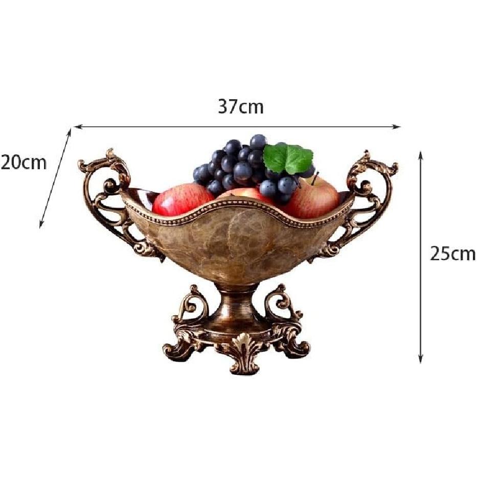 Fruit Bowl Basket European Style Fruit Plate Retro Living Room Candy Plate Large Household Dried Fruit Plate Coffee Table Decoration Ornaments Fruit