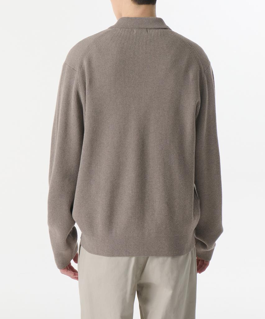 Musinsa Standard Cotton Collared Knit Zip-Up [Taupe]