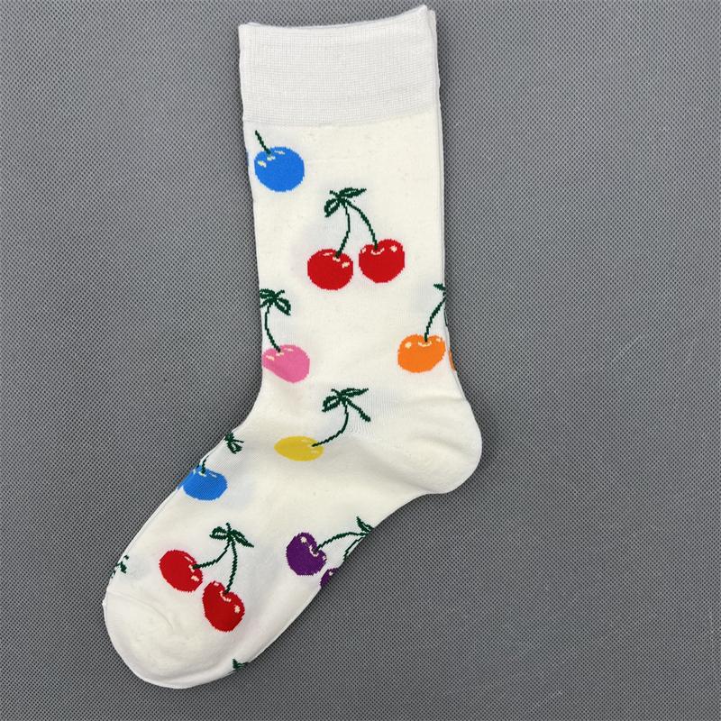Happy Socks Women's Unisex Combed Cotton Sock Cherry Strawberry