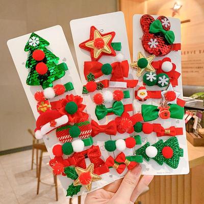 Children's Christmas Antler Hair Clips - Cute Korean Princess Baby Hairpin Set for Girls