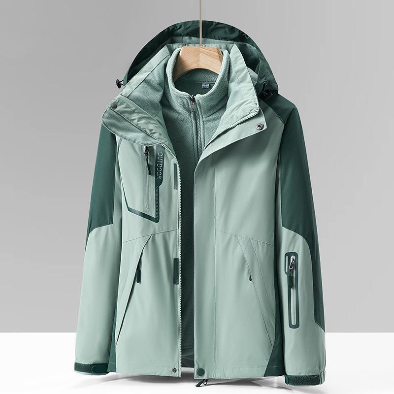 Outdoor Three-in-one Jacket for Women with Removable Liner Mountaineering Jacket for Women, Windproof and Waterproof