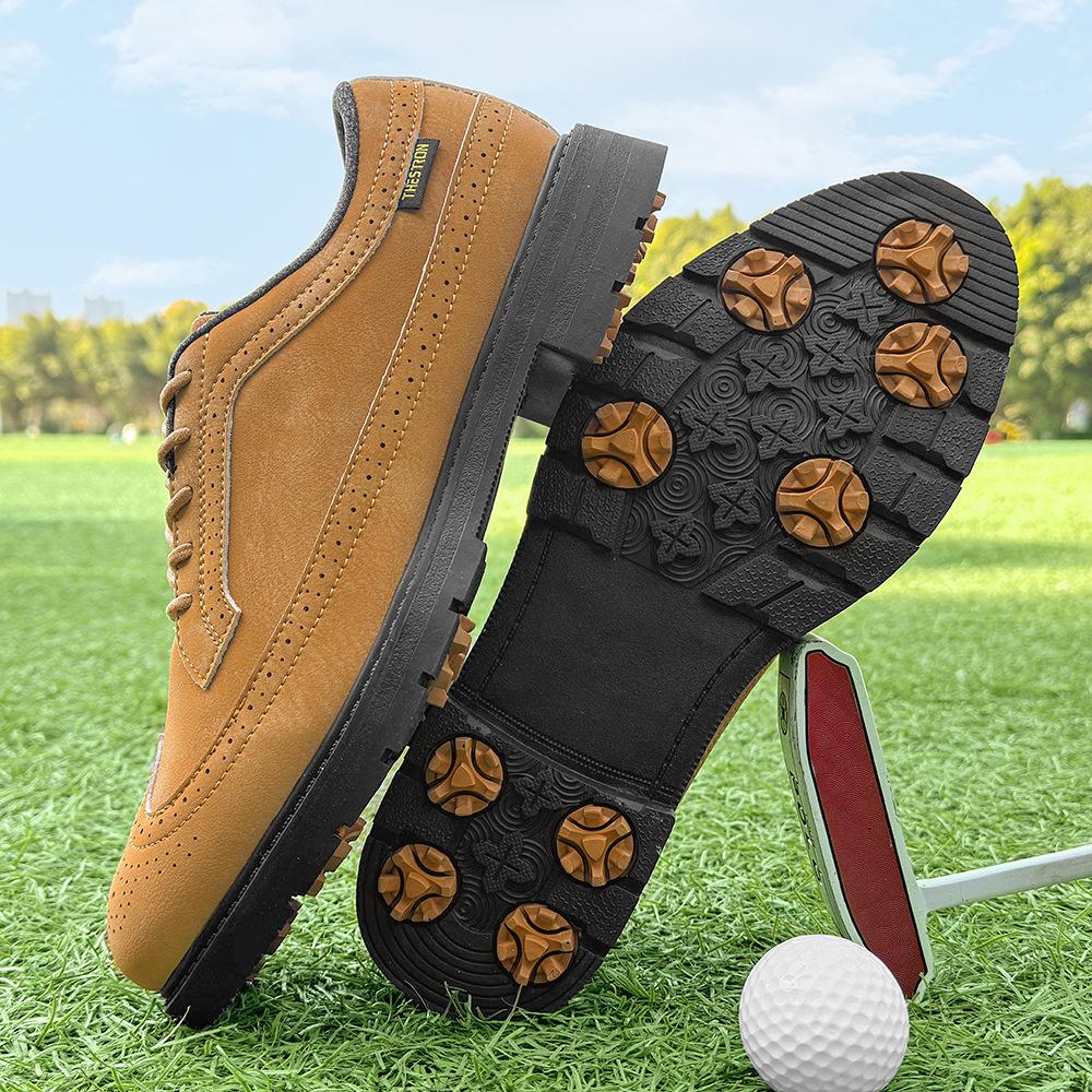Men's Large Non-slip Spiked Golf Shoes, Size 39-49, Black/White Comfortable Training Footwear