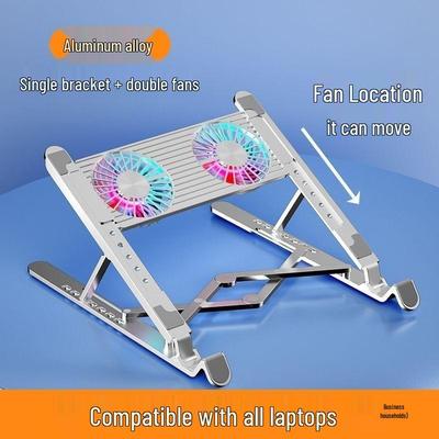 RGB Aluminum Laptop Cooler Stand: Silent, Portable & Foldable