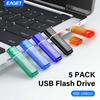 Pachet de 5 unități flash USB 2.0 5 culori Memory Stick Thumb Drives, unități flash USB Jump Drive Bulk USB Drive Plug Play
