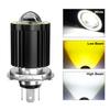 1 Adet 12-80V Evrensel H4 LED Motosiklet Farı 16000Lm BA20D H6 Melek Göz Motor Led Ampul CSP Çip Lens Motosiklet Farı Beyaz Sarı Hi Lo Işın