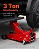 Low Profile Floor Jack, 3 Ton Capacity, Steel Racing Floor Jack with Single Piston Quick Lift Pump, Hydraulic Trolley Car Lift for Sports Cars,