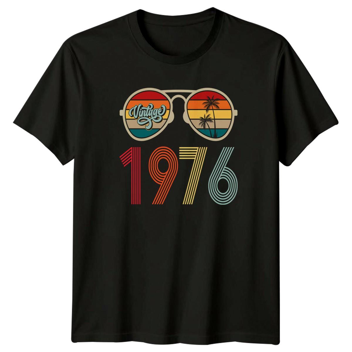 Vintage 1976 T-Shirt 70s Retro Style Birthday 50th Birthday S