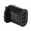 Fast Charging 3-USB Multi-Port QC3.0 Travel Phone Charger (5V/9V/12V) - US/EU/UK Specs