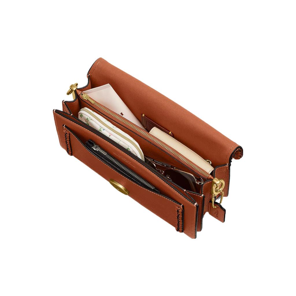 New COACH Tabby Smooth Calf Leather Handbag, Shoulder Bag Medium Size Women's Brown CJ838-B4BAR