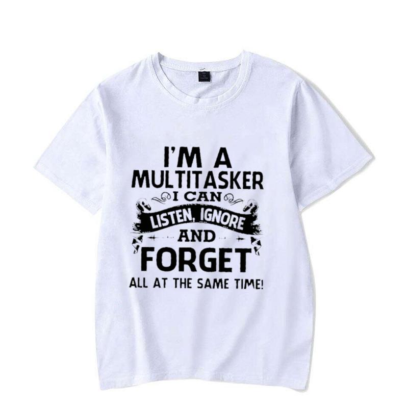 Jsem multitasker Umím poslouchat ignorovat a zapomenout Tričko Vtipné Sarkastické Grafické Tričko Top Dámské Hipster Humor Tričko Y2k Oblečení