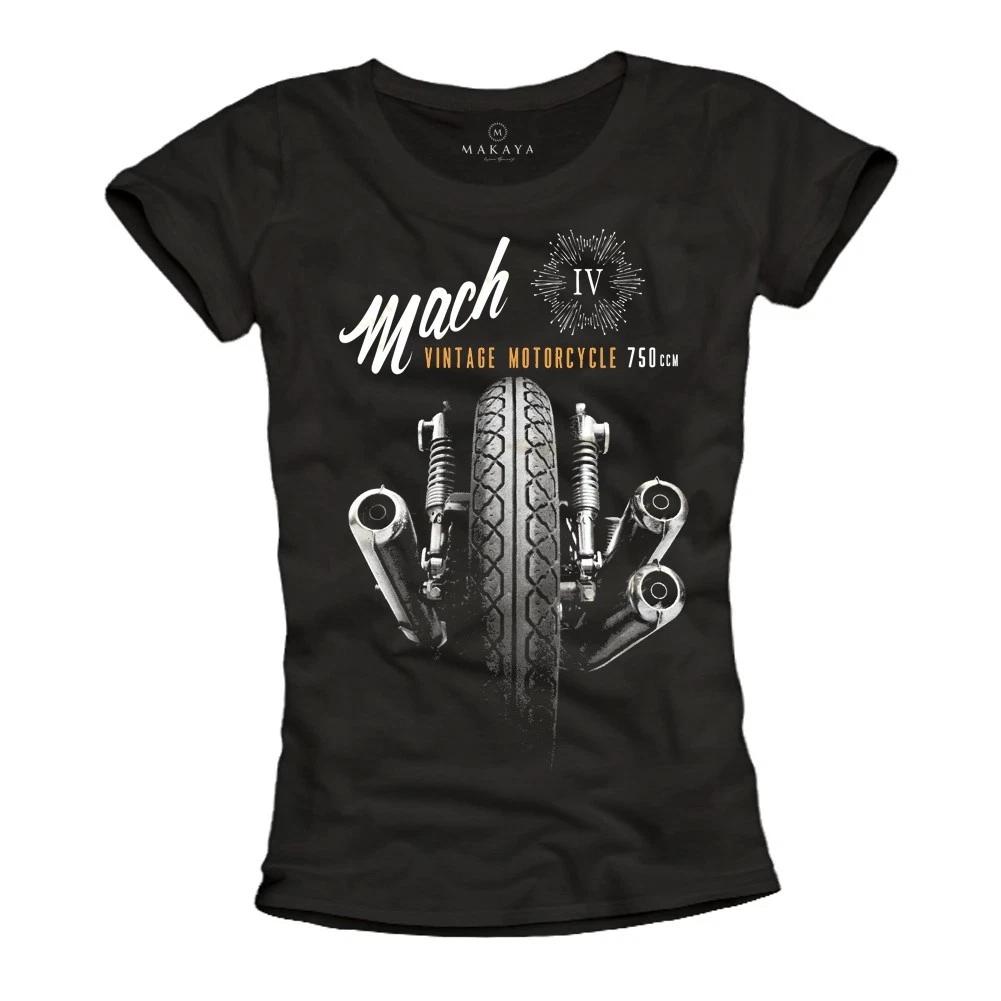 Motorcycle T Shirt Ladies Rocker Cool Biker Tops Print Print Motif H1 H2 Ninja NEW- M