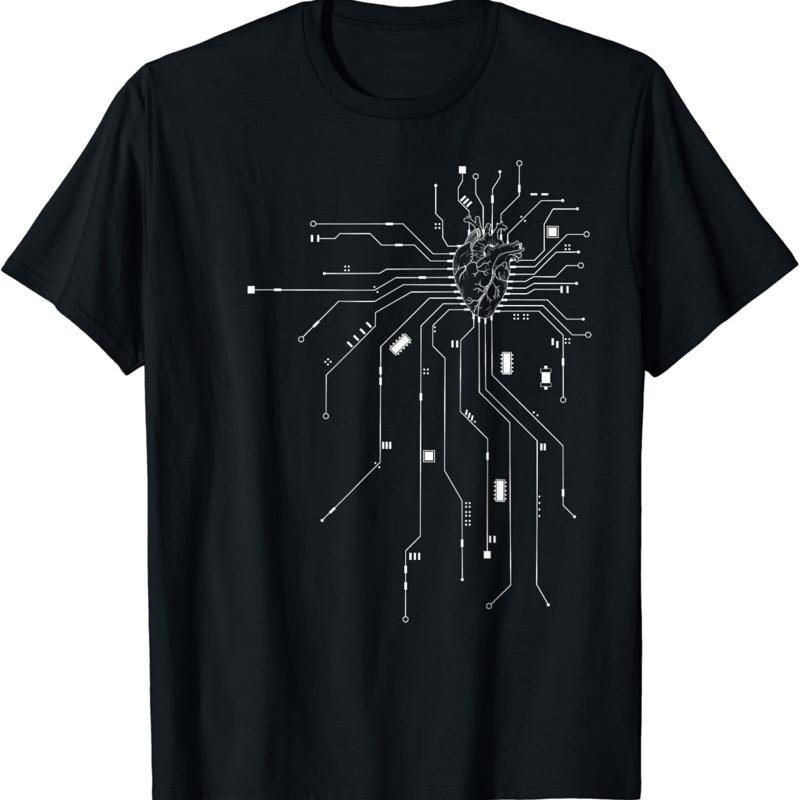 

Anatomical Heart CPU Processor PCB Board Computer Programmer T Shirt S разноцветный