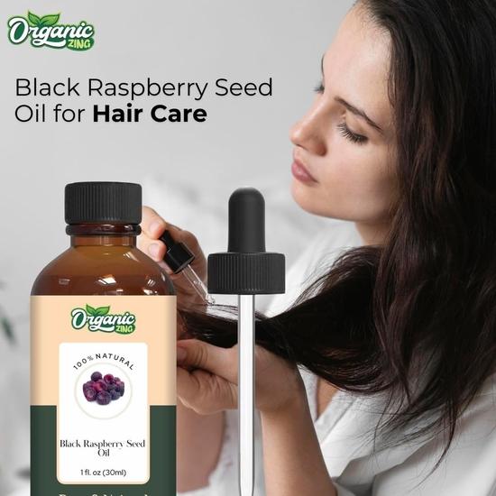 Organic Zing Black Raspberry Seed (Rubus Occidentalis) Oil | Pure & Natural Carrier Oil for Skincare and Hair Care - 30ml/1.01fl Oz