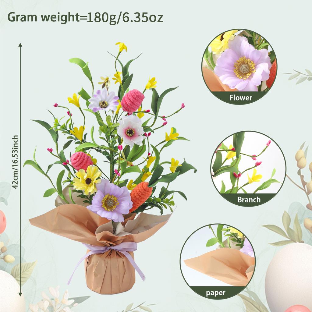 Osterdekoration Oster-Eier-Sträuße, Blumenarrangement-Requisiten, Drehende Heimparty-Schreibtischdekoration