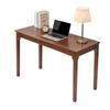Massivholzschreibtisch mit Schubladen, Stehschreibtisch mit abgerundeten Kanten, ideal für kleine Arbeitszimmer und Schlafzimmer, im Mid-Century-Modern-Stil, Nussbaum