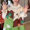 Jacquard Knitted Waistcoat Cardigan Women's Autumn Loose Plus Size Soft Stacked Knitwear Vest