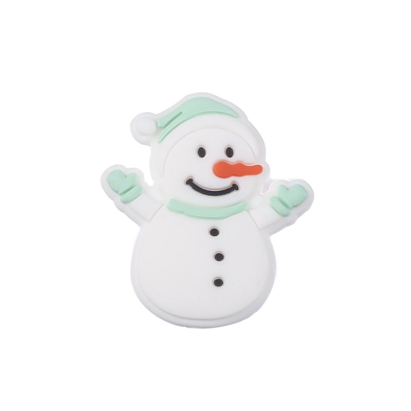 10pcs New Christmas Santa Snowman Silicone Beads For Jewelry Making DIY Pacifier chain Clips Teether Beads Christmas Gifts
