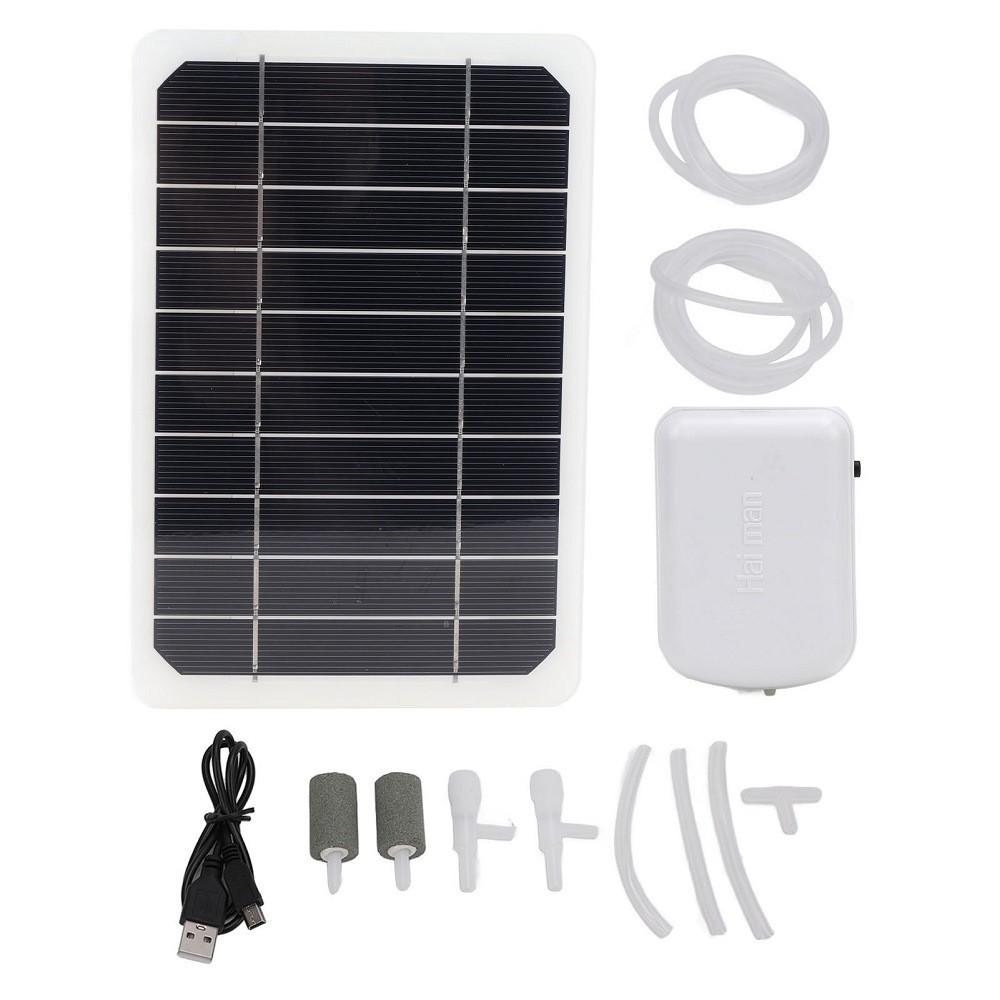 Solar Powered Aerator Pump With Rechargeable Battery For Fish Tanks And Outdoor Fishing