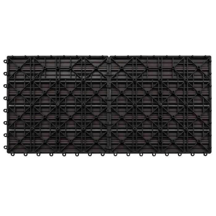 Carreaux de terrasse vidaXL - Marron foncé - WPC - 60x30 cm - 1,08 m²