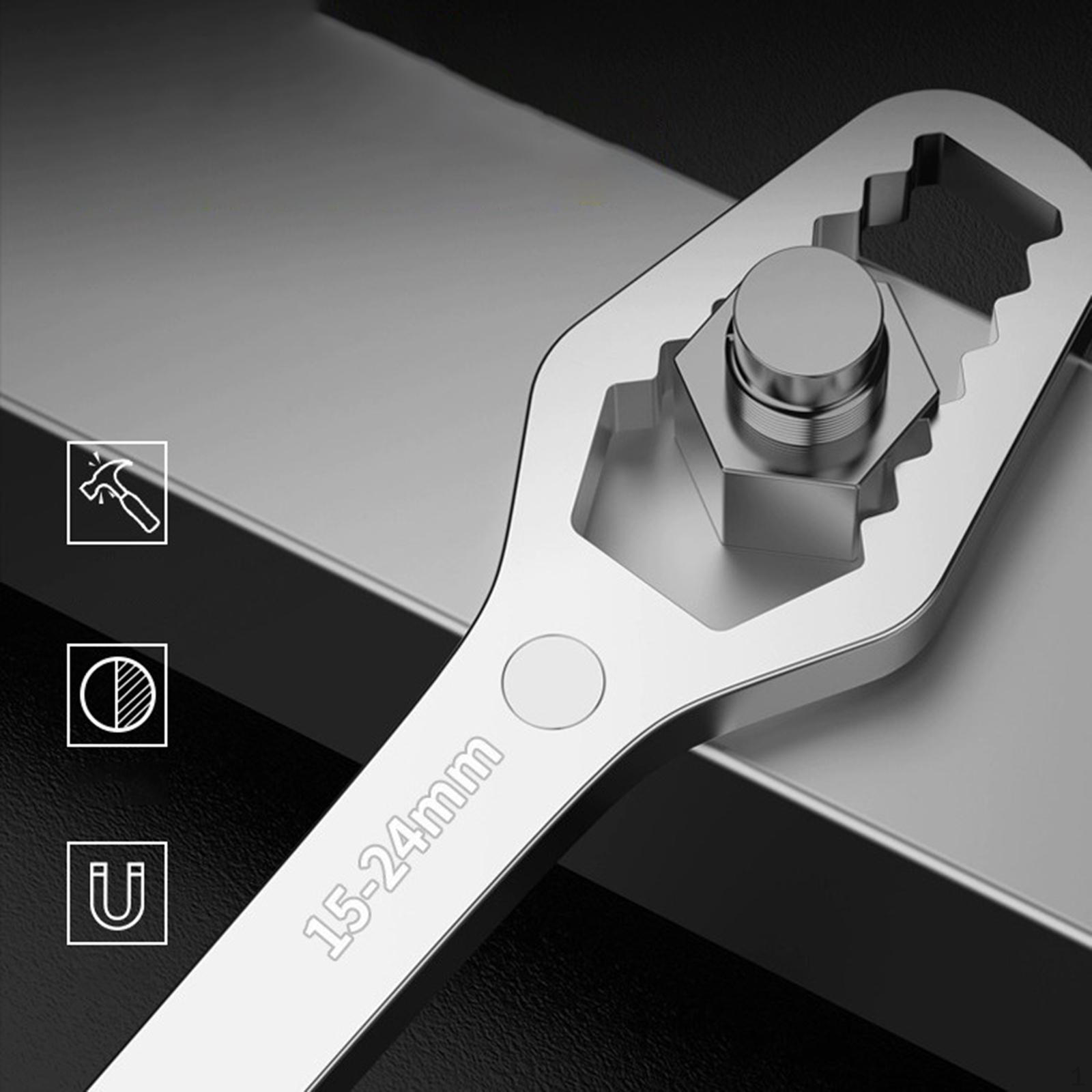 

Двусторонний гаечный ключ, универсальный самозатягивающийся бытовой трещотка, многофункциональная