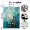 Elegant Peacock Pearl Kit 5D DIY Round Rhinestone Art for Adults Relaxing Handmade Wall Decor National Day Gift Frameless