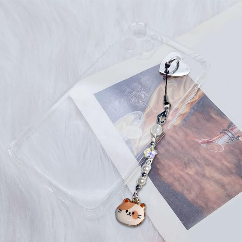 Uroczy Kotek Zawieszka do Telefonu Słodkie Zwierzątko Breloczek Kreatywna Ręcznie Robiona Bransoletka Pasek Przeciw Zagubieniu Dla Kobiet i Dziewcząt
