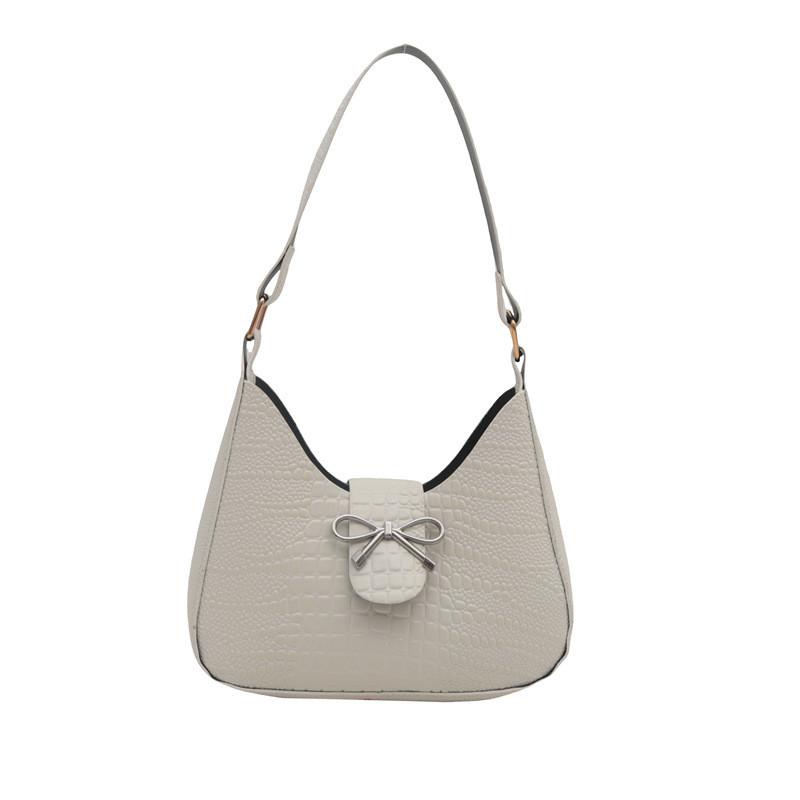 Elegant Bow Detail Handbag For Women Stylish 2024 Autumn Fashion Shoulder Bag In Black Pink Green And Cream