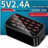 100W Multi-Port USB Charger, 12-Port and 20-Port Options for Simultaneous Phone Charging