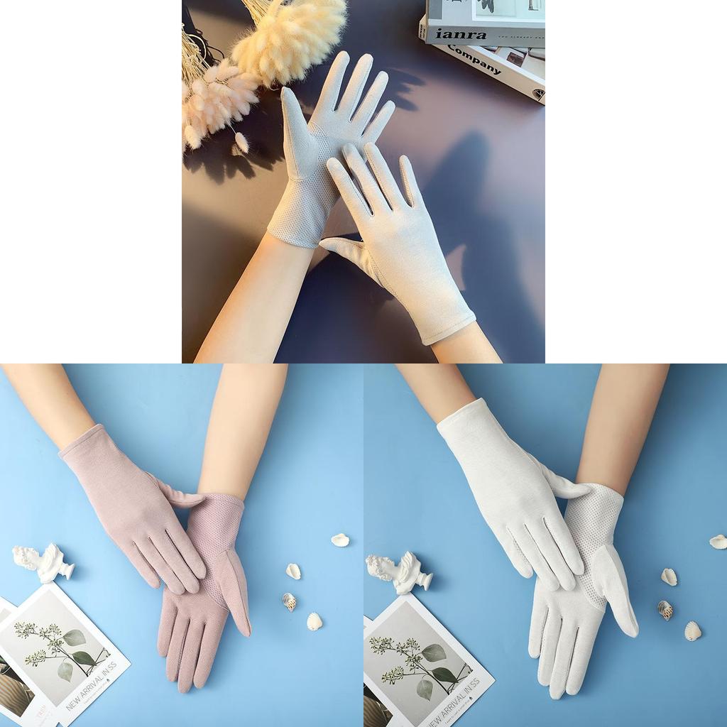 Summer Breathable Sun Protection Cotton Gloves For Cycling And Driving Women