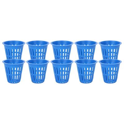 10PCS Planting Basket Hydroponic Cultivation Basket Plastic Plant Mesh Cup for Balcony GardenBlue