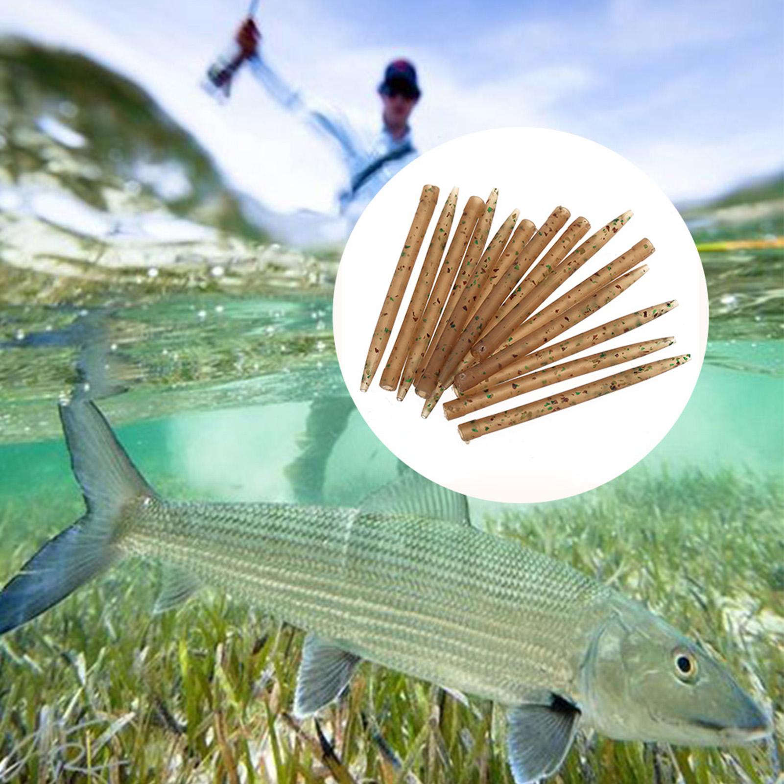 

50pcs 54mm Anti Tangle Rubber Sleeves Connect with Fishing Hook Carp Coarse Fishing Accessories camouflage