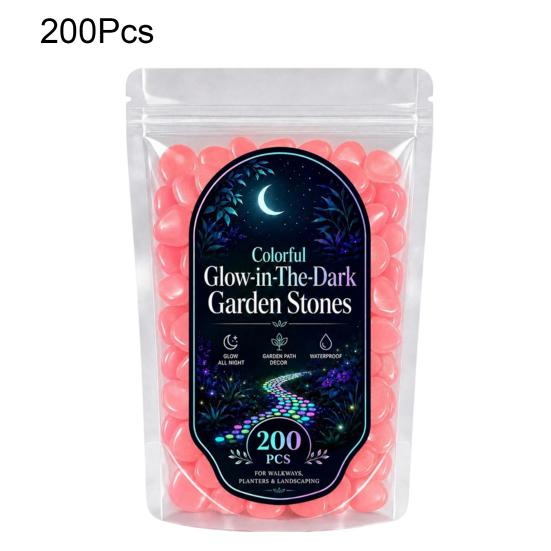1.5cm Luminous Stones, Glow in The Dark Garden Pebbles, Outdoor Glowing Rocks, Decorative Glowing Pebbles for Pathway Patio Yard Aquarium Fish Tank
