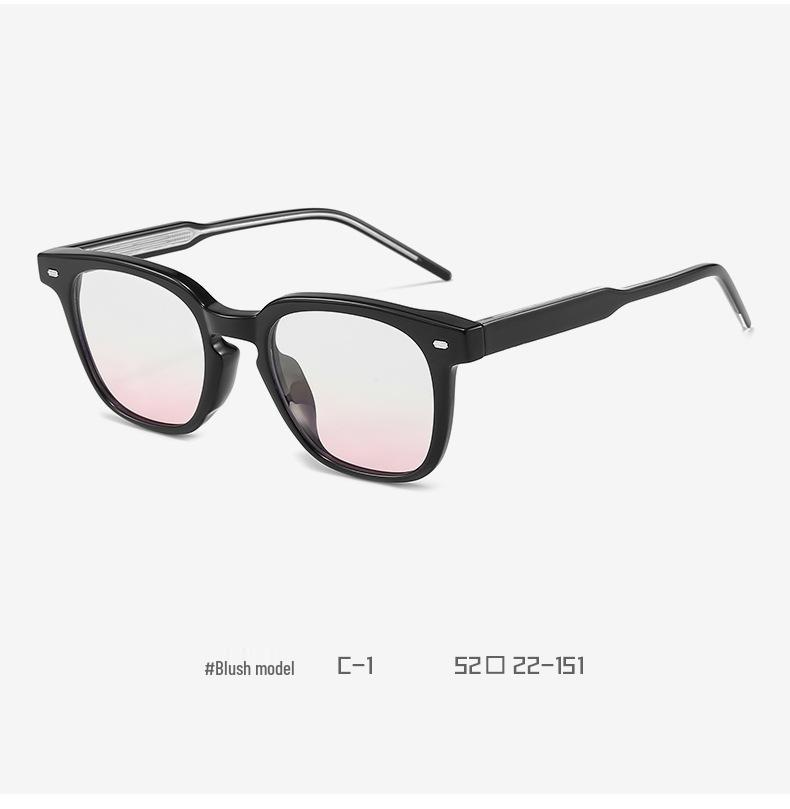 Blush GM Women's Eyeglass Frames Kub2116 - No Makeup Plano Anti-Blue Light Men's Transparent Black Frame