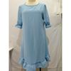 Spring Summer Women's Vintage Cotton Linen Dress, European American Style Solid Color Round Neck Half Sleeve Loose Flowy Midi Dress for Casual